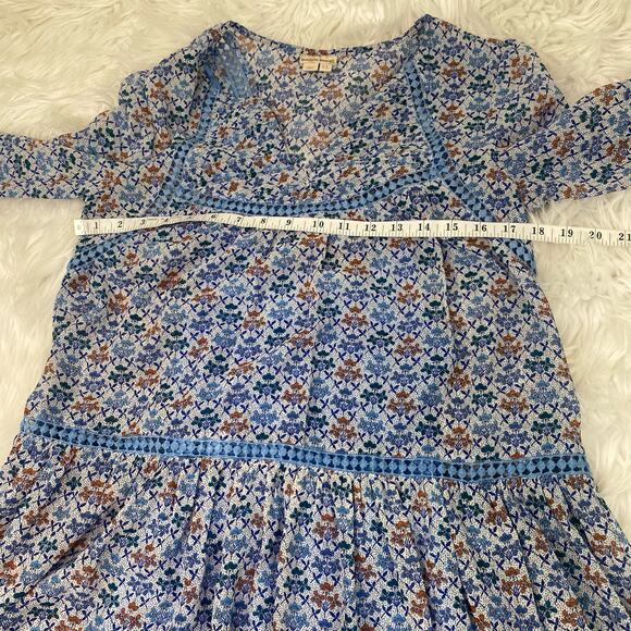 Anthropologie Holding Horses Betony Swing Prairie Floral Print Dress Size 4 Blue - Picture 6 of 16